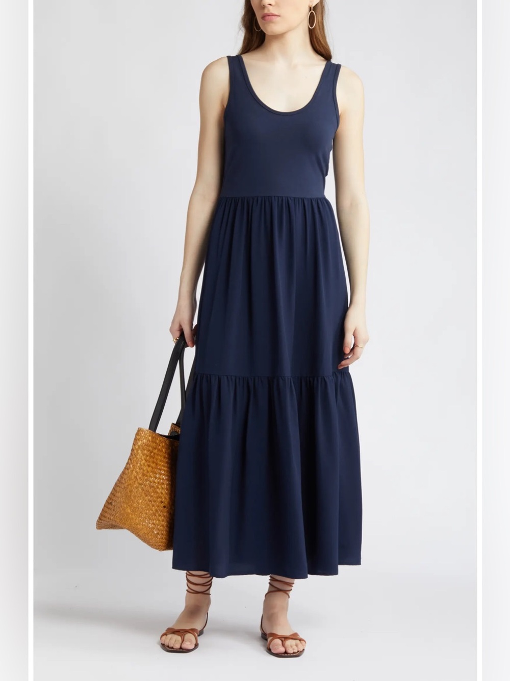 Nordstrom Mixed Media Tank Maxi Sundress